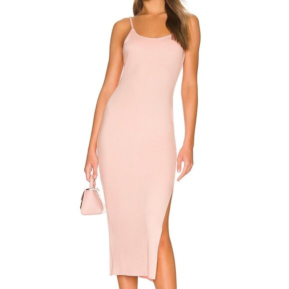 New The Range Braided Strap Midi Dress in dusty desert pink - Picture 1 of 5